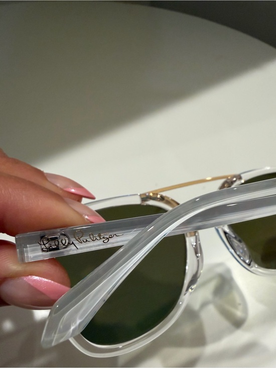 Lilly Pulitzer Clear Frame Sunglasses with Blue Mirrored Lenses main image 7